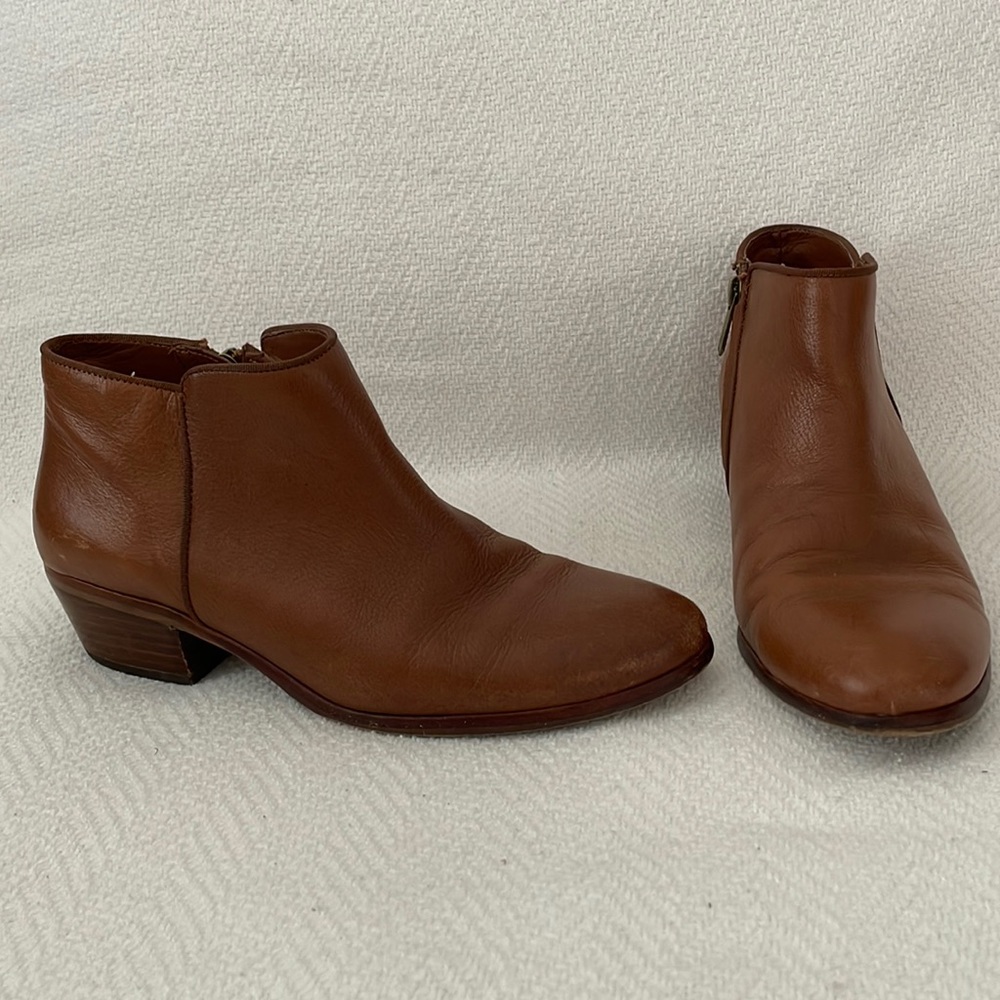 Sam Edelman Sz 8 Brown Leather Zip Up Booties